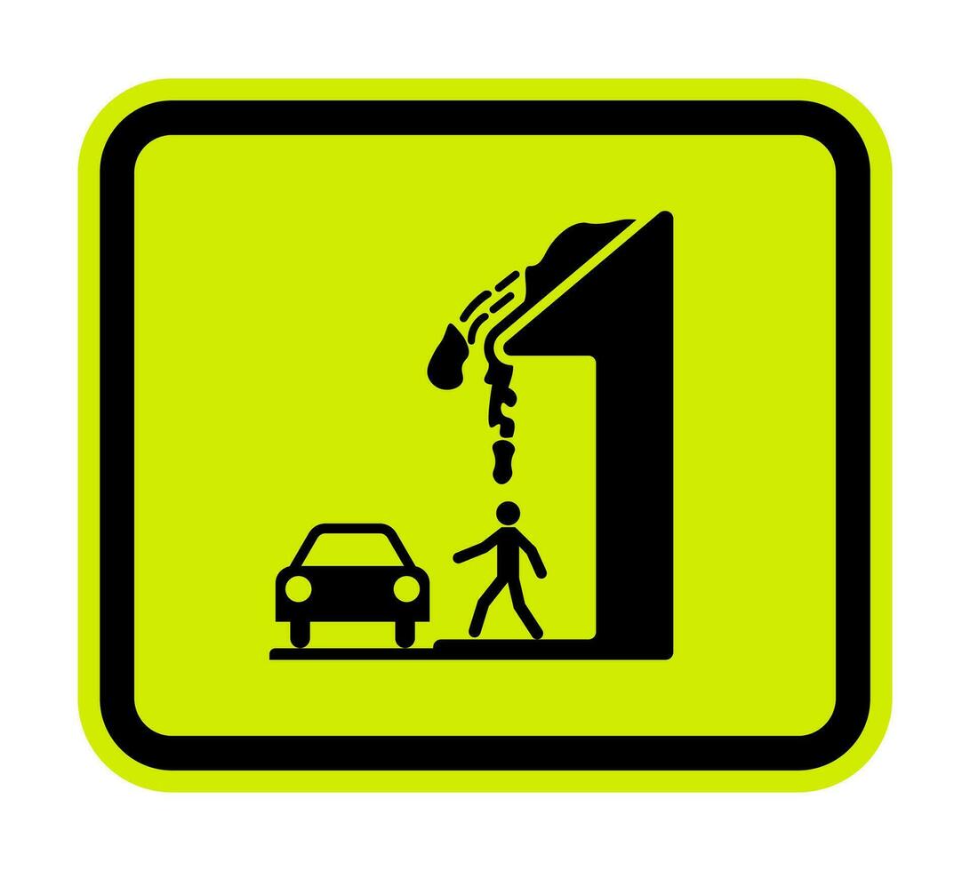 Caution Falling Snow Sign Falling Ice vector