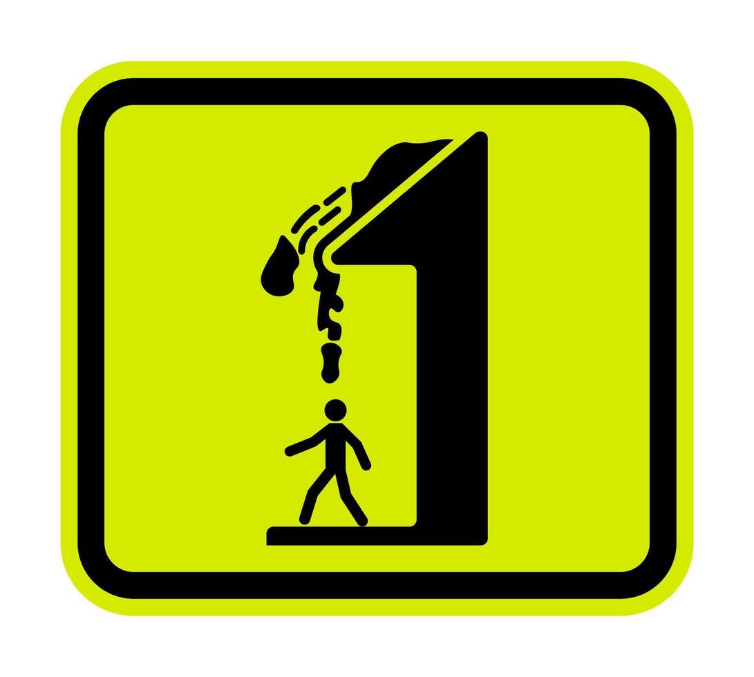 Caution Falling Snow Sign Falling Ice vector