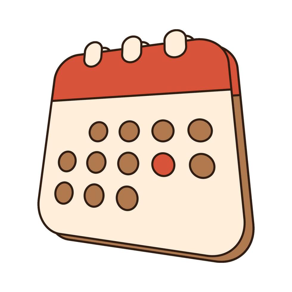 Retro calendar. Merry christmas retro style vector illustration icon