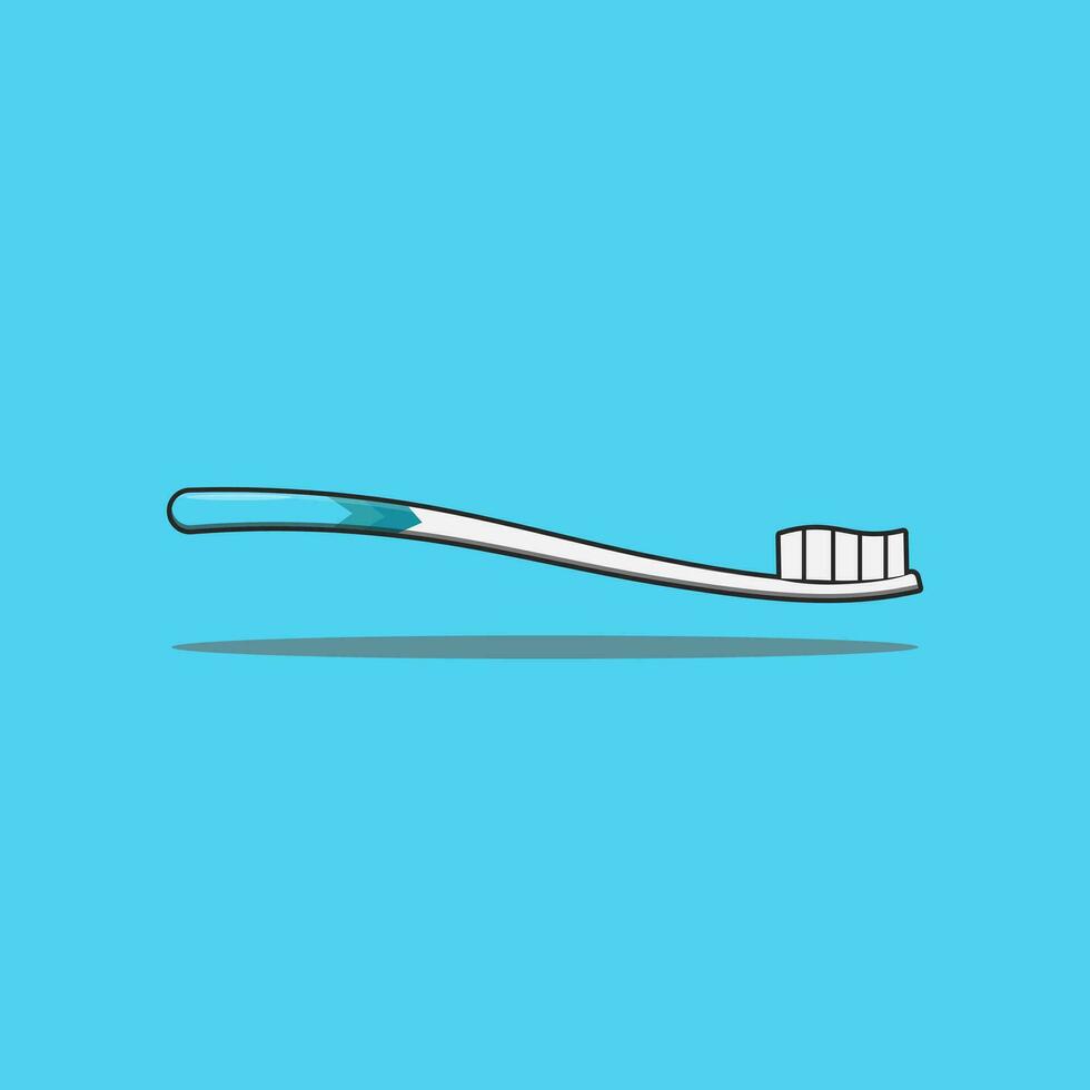 cepillo de dientes azul plano diseño en un azul antecedentes vector