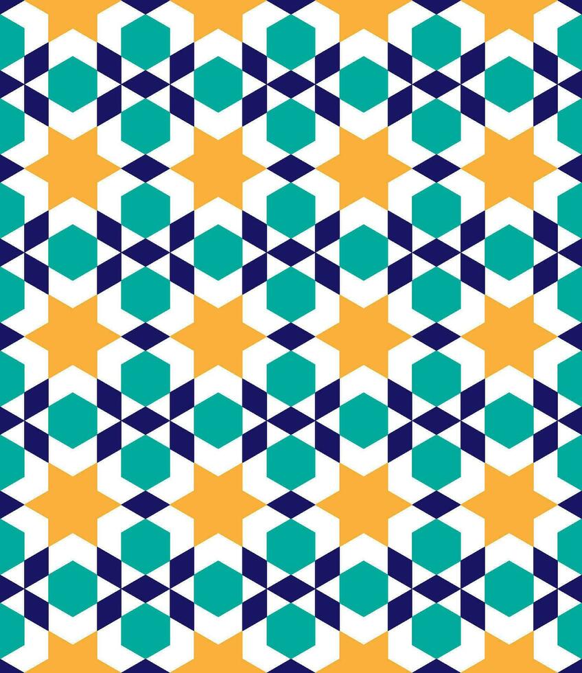 Seamless geometric pattern with an Islamic style vector