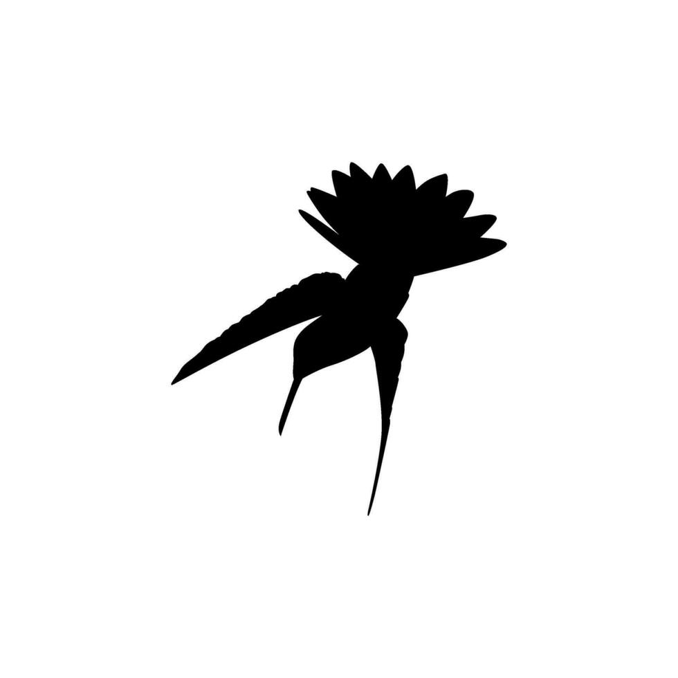 Flying Hummingbird Silhouette, can use Art Illustration, Website, Logo Gram, Pictogram or Graphic Design Element. Vector Illustration