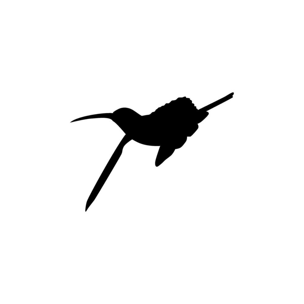 Flying Hummingbird Silhouette, can use Art Illustration, Website, Logo Gram, Pictogram or Graphic Design Element. Vector Illustration