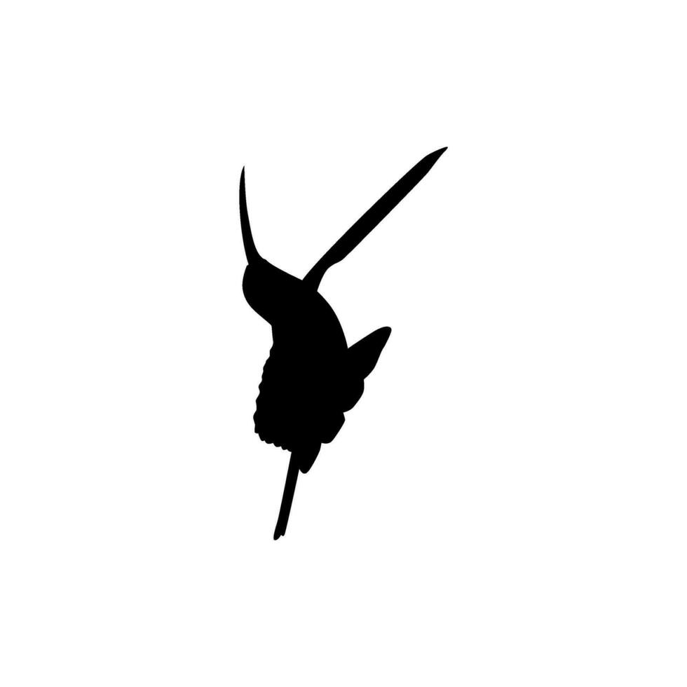 Flying Hummingbird Silhouette, can use Art Illustration, Website, Logo Gram, Pictogram or Graphic Design Element. Vector Illustration