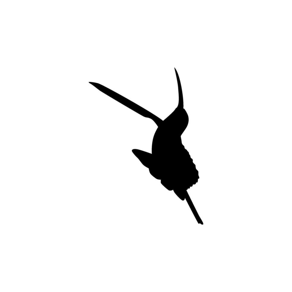 Flying Hummingbird Silhouette, can use Art Illustration, Website, Logo Gram, Pictogram or Graphic Design Element. Vector Illustration