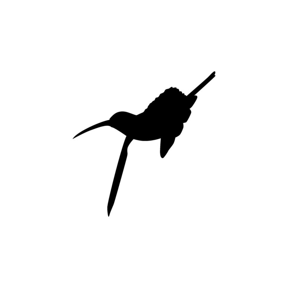 Flying Hummingbird Silhouette, can use Art Illustration, Website, Logo Gram, Pictogram or Graphic Design Element. Vector Illustration