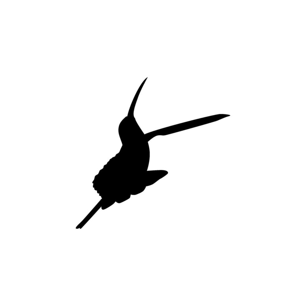 Flying Hummingbird Silhouette, can use Art Illustration, Website, Logo Gram, Pictogram or Graphic Design Element. Vector Illustration