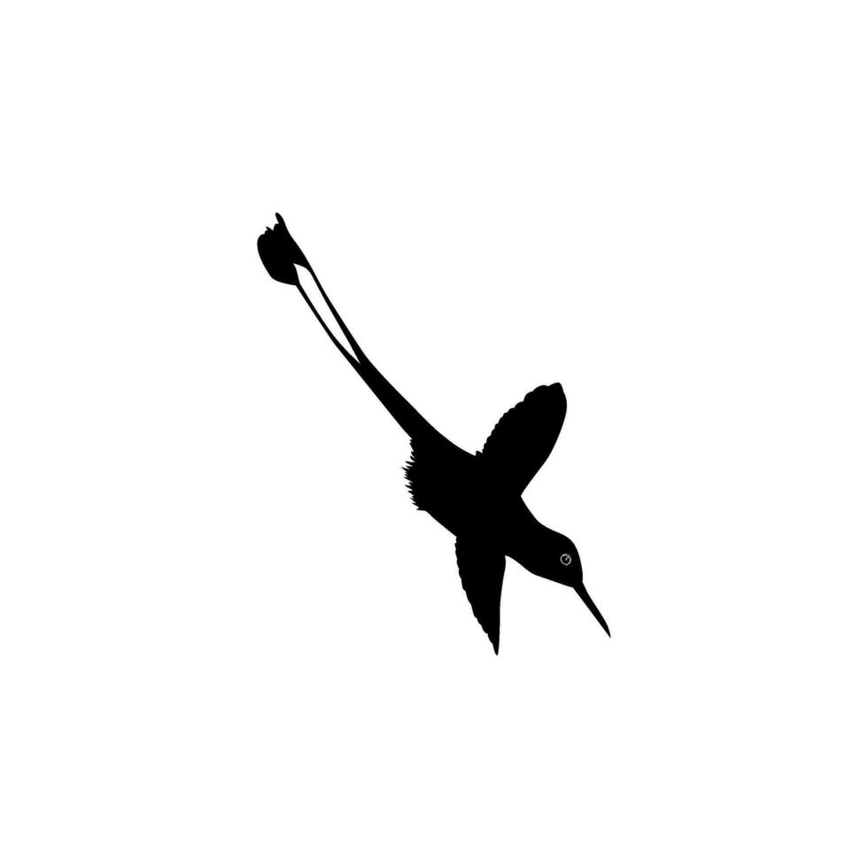 Flying Hummingbird Silhouette, can use Art Illustration, Website, Logo Gram, Pictogram or Graphic Design Element. Vector Illustration