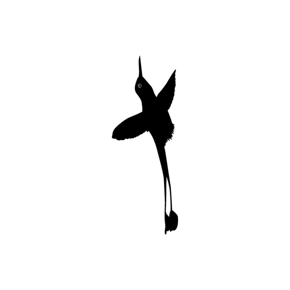 Flying Hummingbird Silhouette, can use Art Illustration, Website, Logo Gram, Pictogram or Graphic Design Element. Vector Illustration