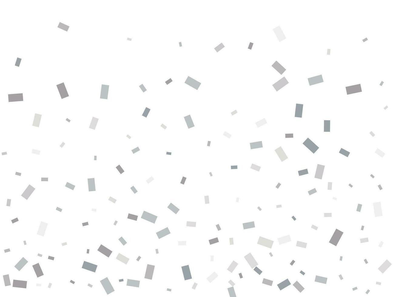 Light silver Rectangular glitter confetti background. White festive texture. vector
