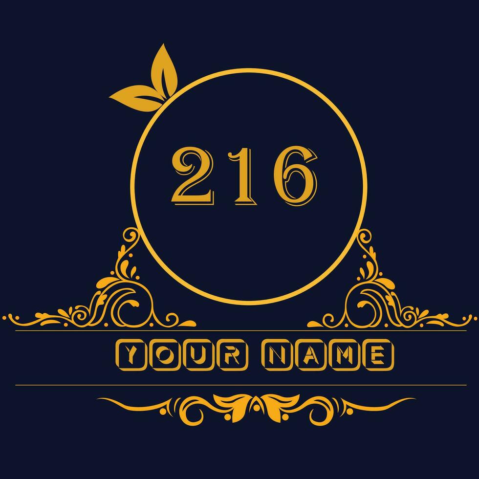 New unique logo design with number 216 vector