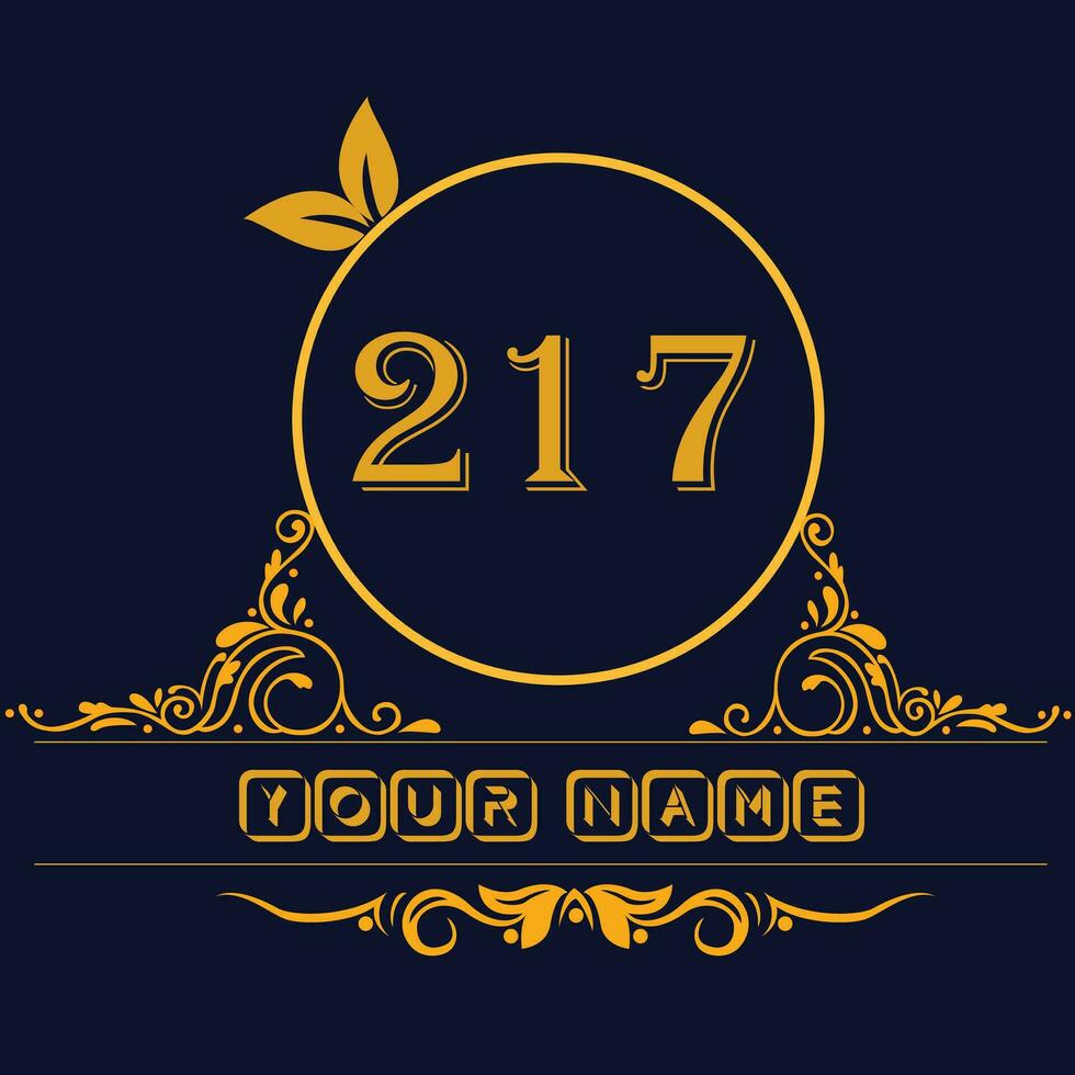 New unique logo design with number 217 vector