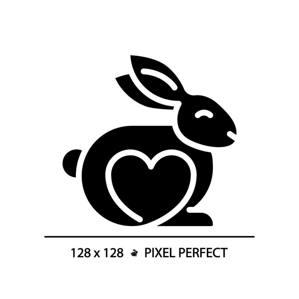 2D pixel perfect glyph style cruelty free icon, isolated vector, silhouette illustration representing allergen free. vector