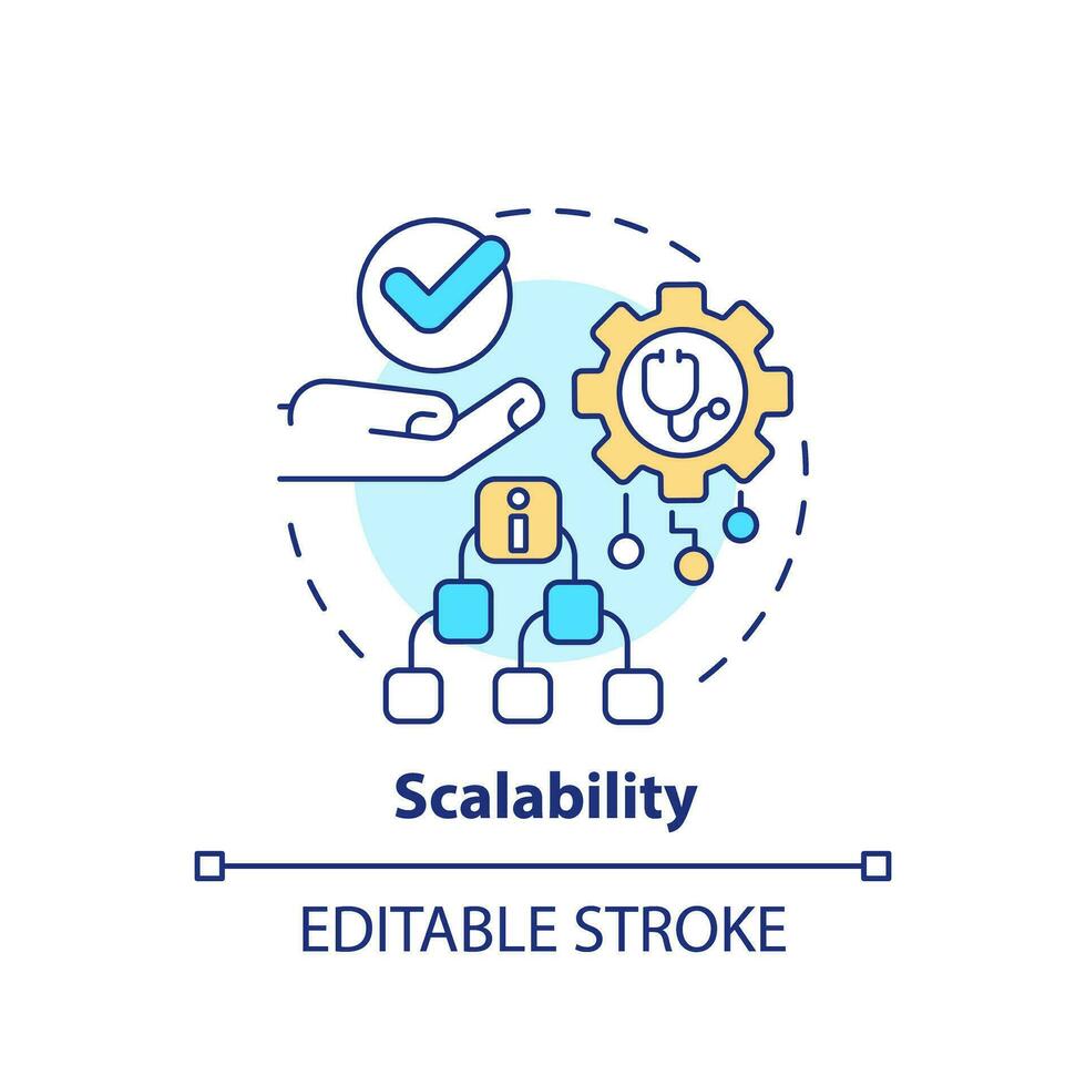 2d editable multicolor icono escalabilidad concepto, aislado vector, salud interoperabilidad recursos Delgado línea ilustración. vector