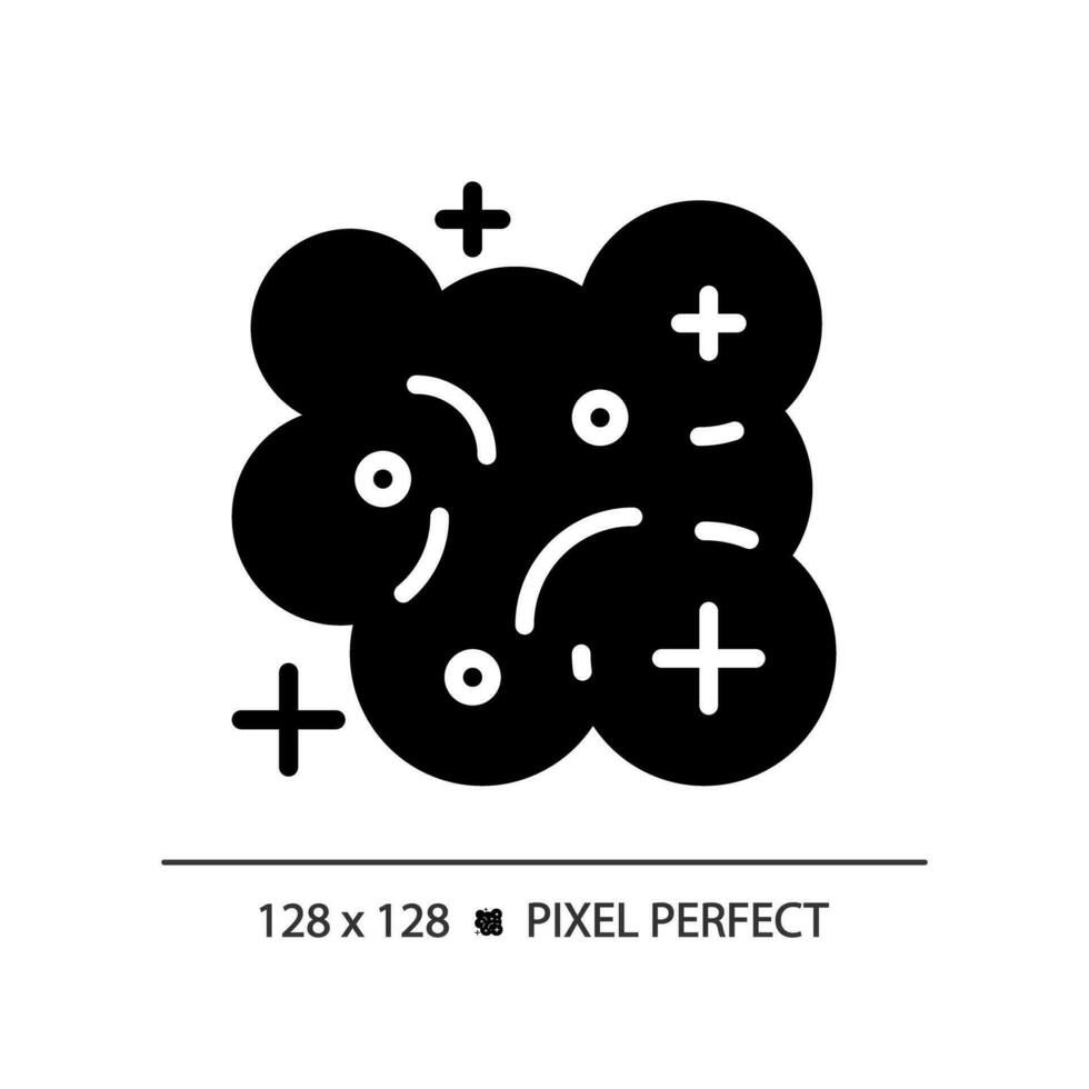 Nebula pixel perfect black glyph icon. Stellar system. Star formation. Milky way. Cosmic dust. Outer space. Silhouette symbol on white space. Solid pictogram. Vector isolated illustration