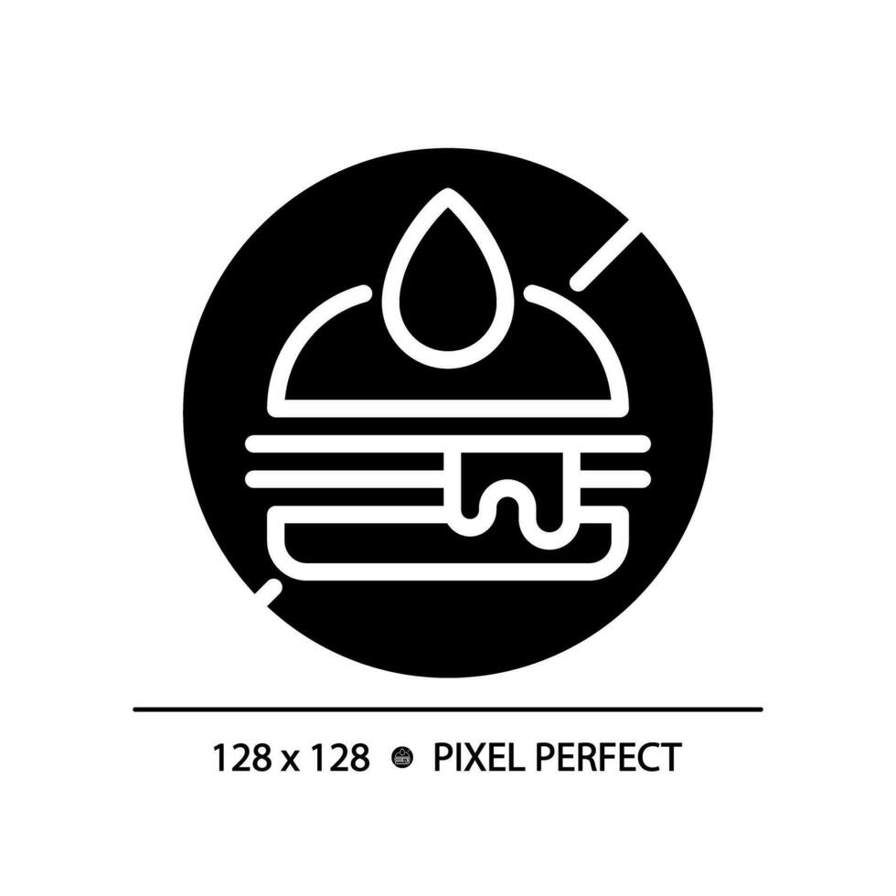 2D pixel perfect glyph style junk food icon, isolated vector, silhouette illustration representing allergen free. vector