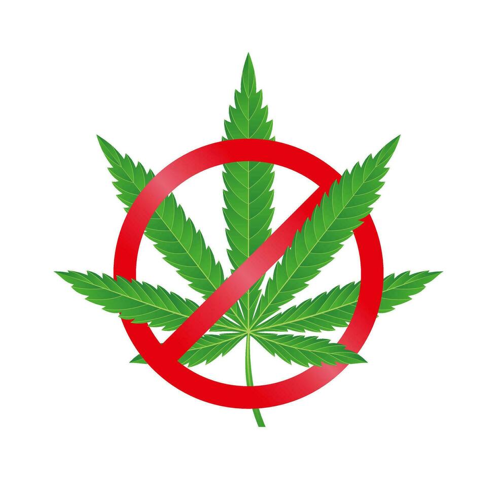 stop marijuana sign vector illustration