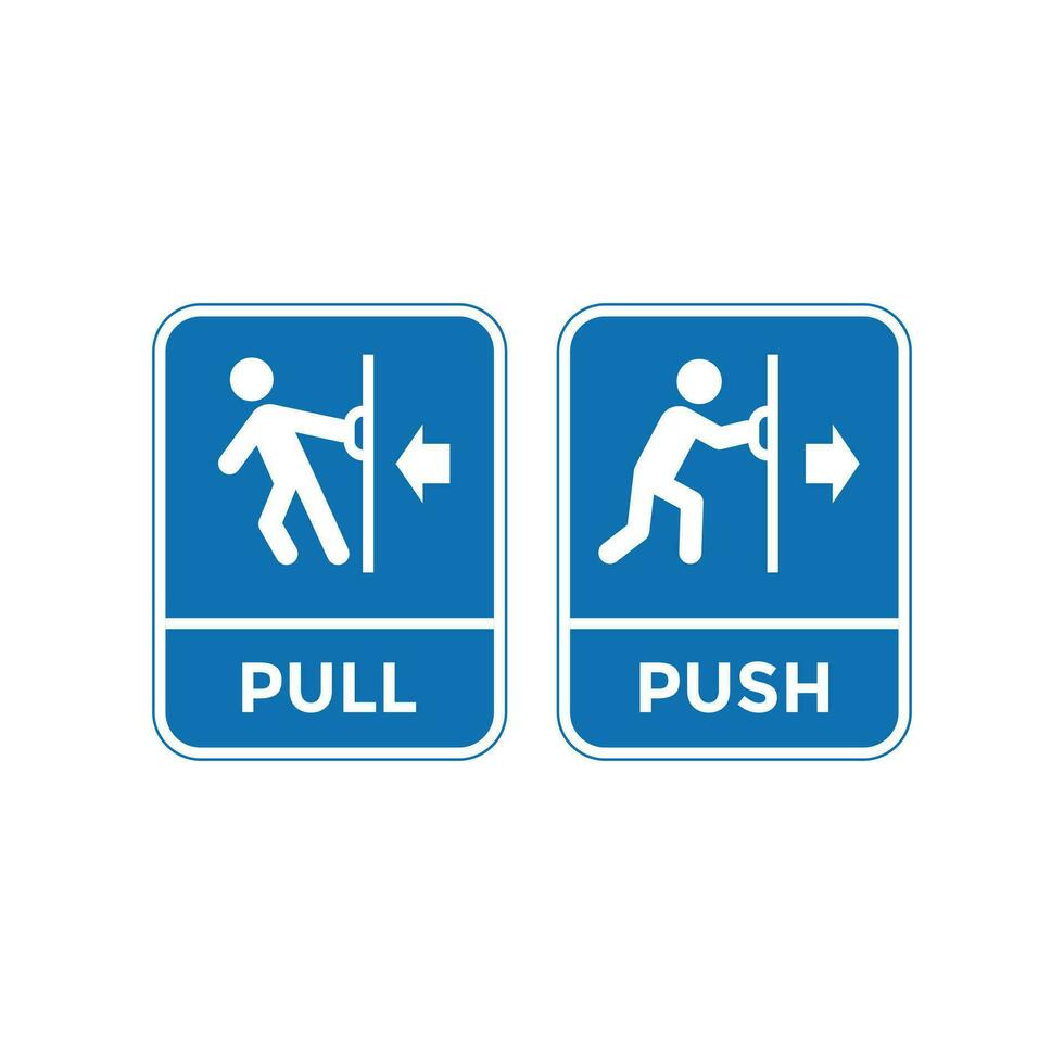 push and pull sign template vector, door sign vector