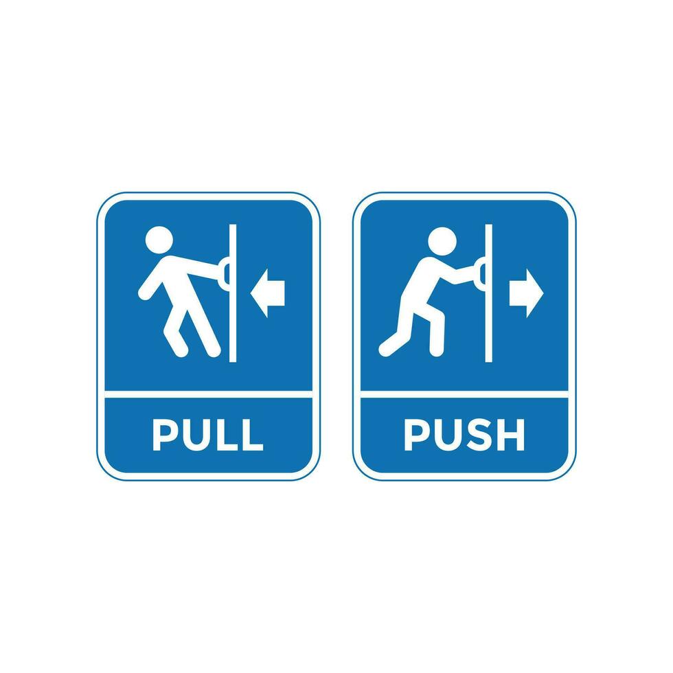 push and pull sign template vector, door sign vector