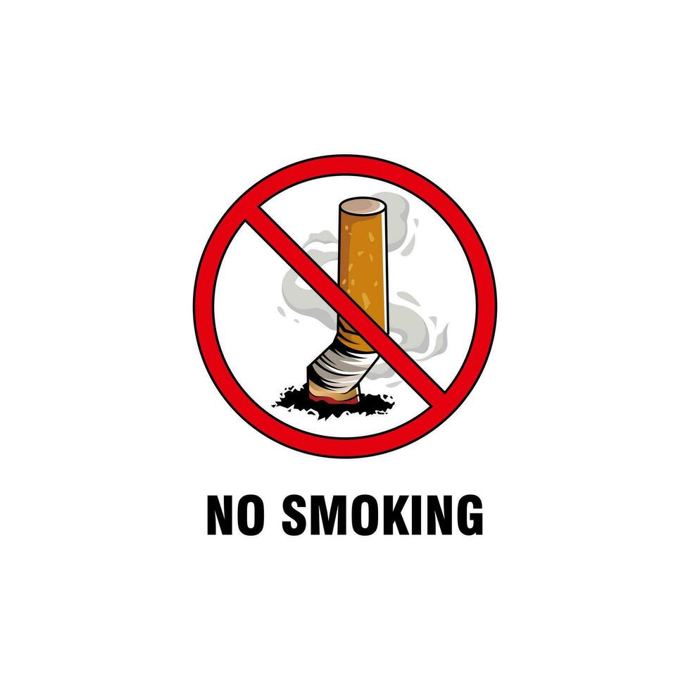 no smoking warning with red forbidden sign vector