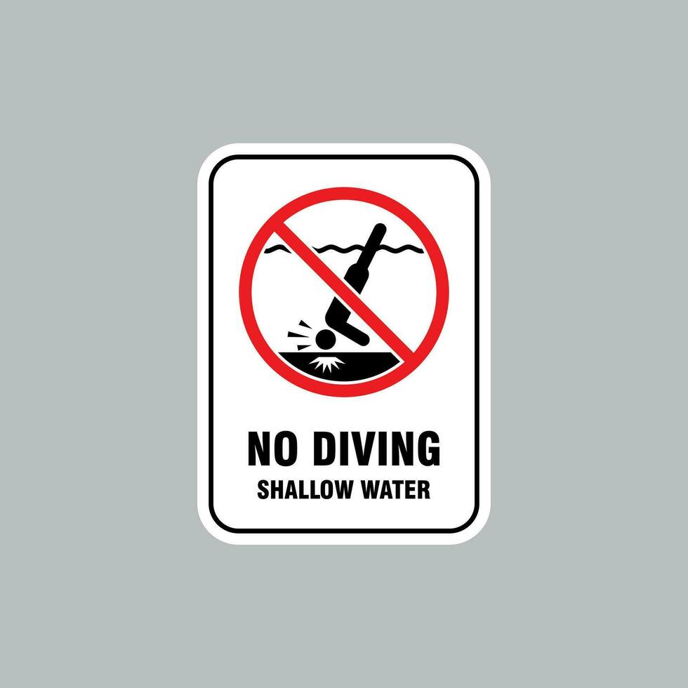 no diving prohibition sign template vector