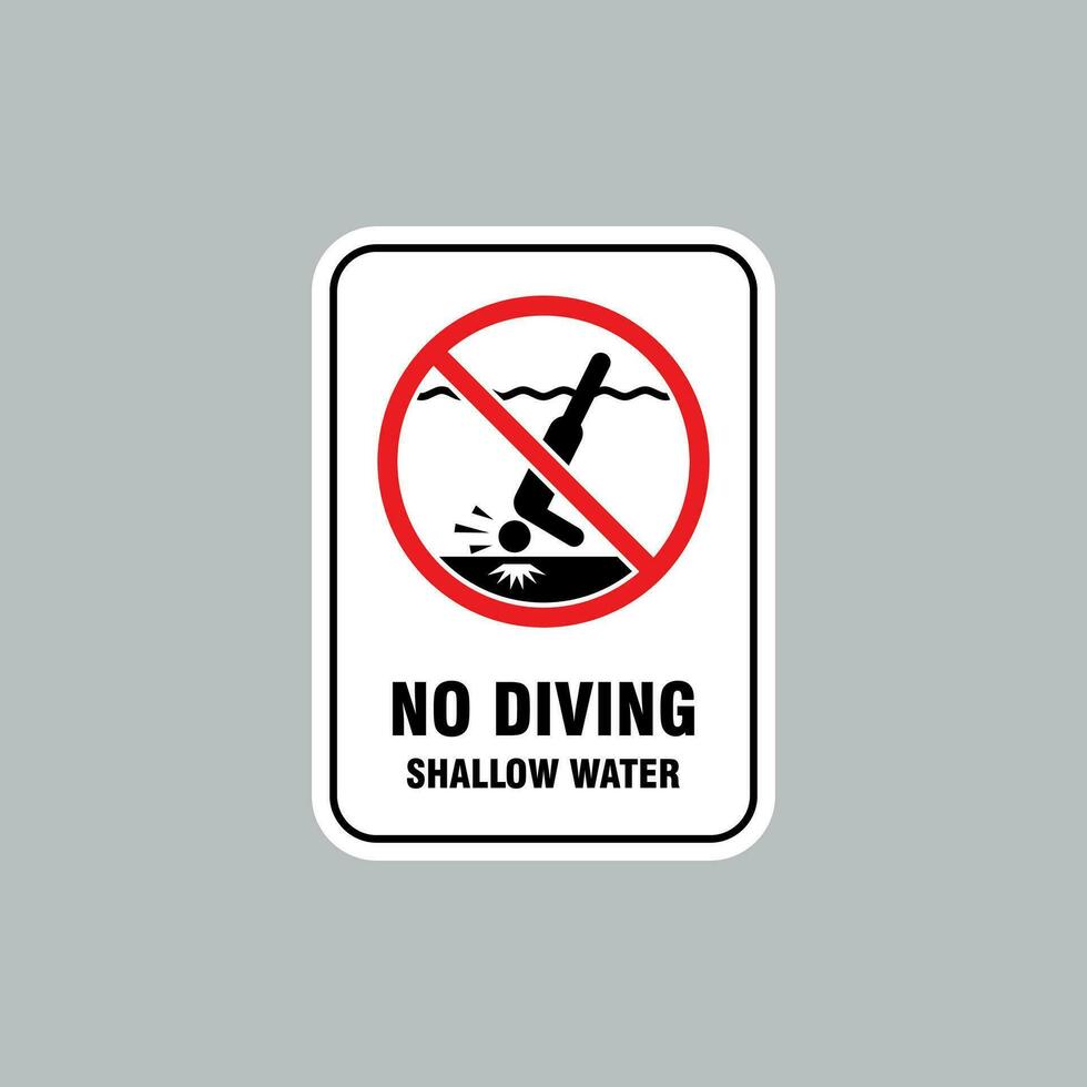 No buceo prohibición firmar modelo vector