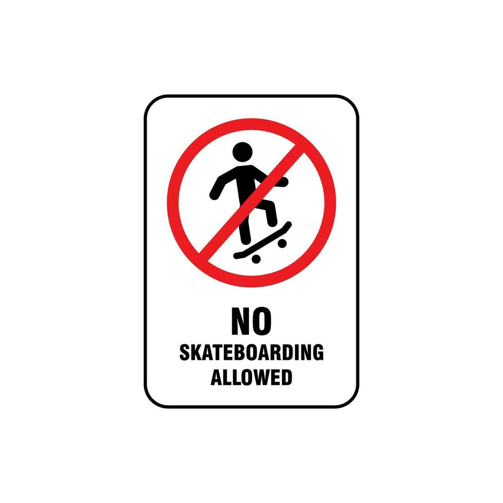 no skateboarding prohibition sign template vector
