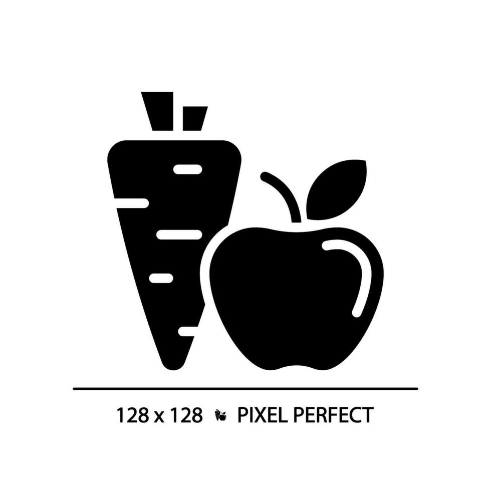 2D pixel perfect glyph style healthy diet icon, isolated vector, silhouette illustration representing allergen free. vector
