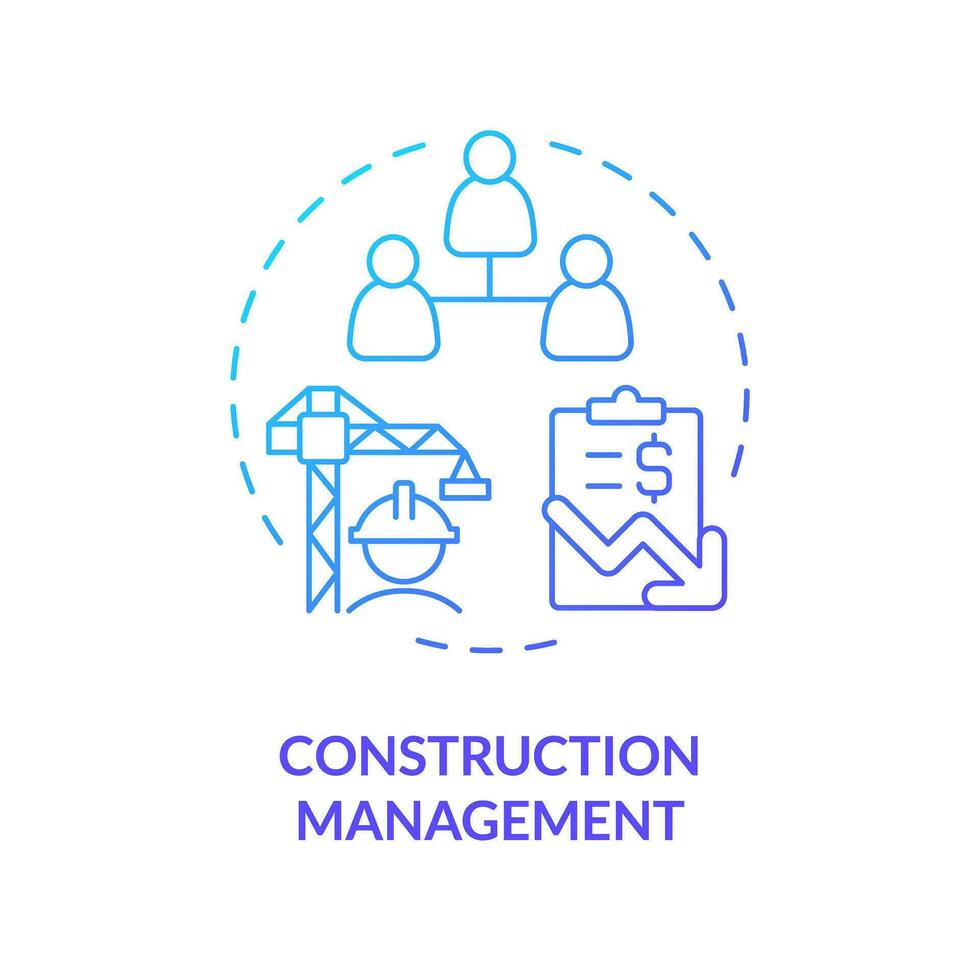 2D gradient construction management icon, simple isolated vector, construction cost thin line illustration. vector