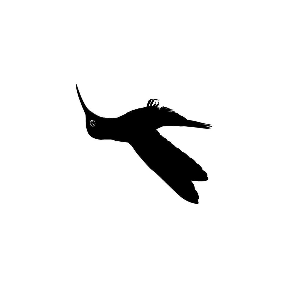 Flying Hummingbird Silhouette, can use Art Illustration, Website, Logo Gram, Pictogram or Graphic Design Element. Vector Illustration