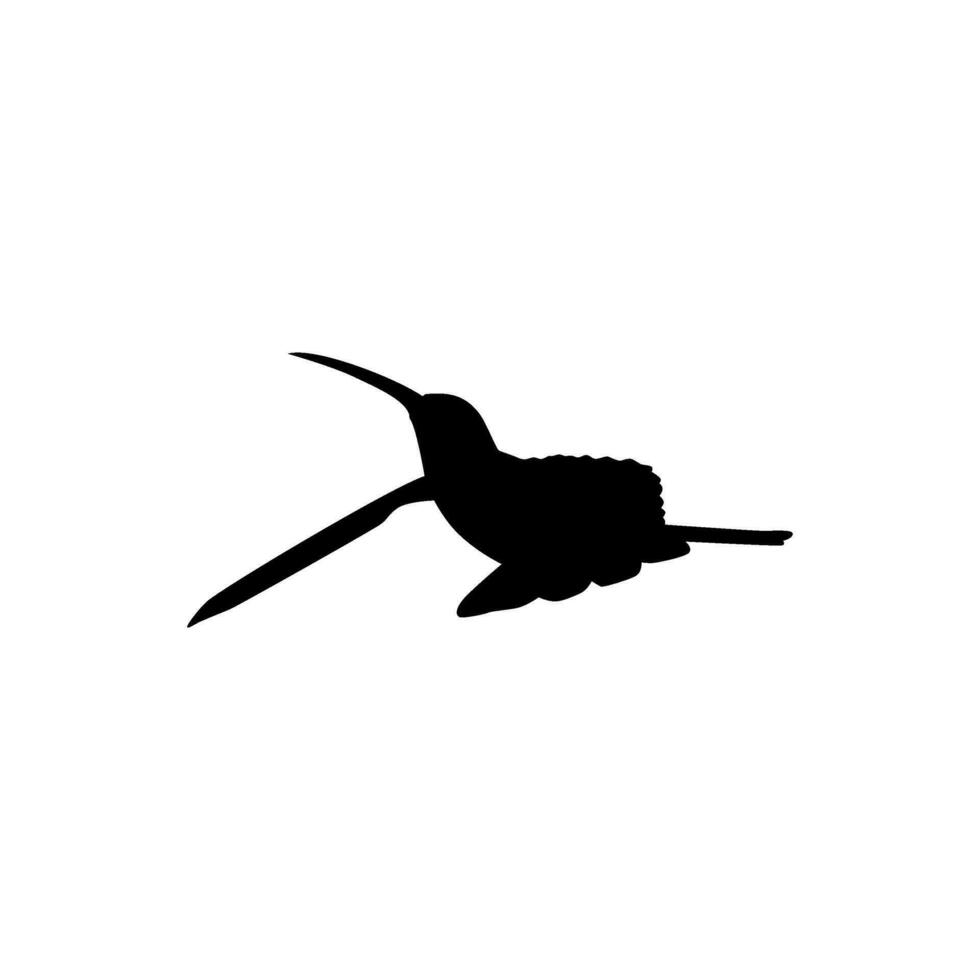 Flying Hummingbird Silhouette, can use Art Illustration, Website, Logo Gram, Pictogram or Graphic Design Element. Vector Illustration