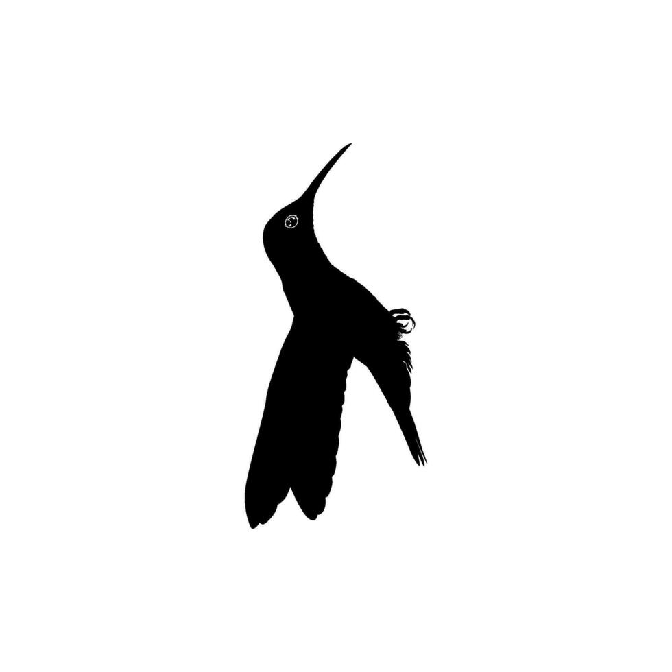 Flying Hummingbird Silhouette, can use Art Illustration, Website, Logo Gram, Pictogram or Graphic Design Element. Vector Illustration