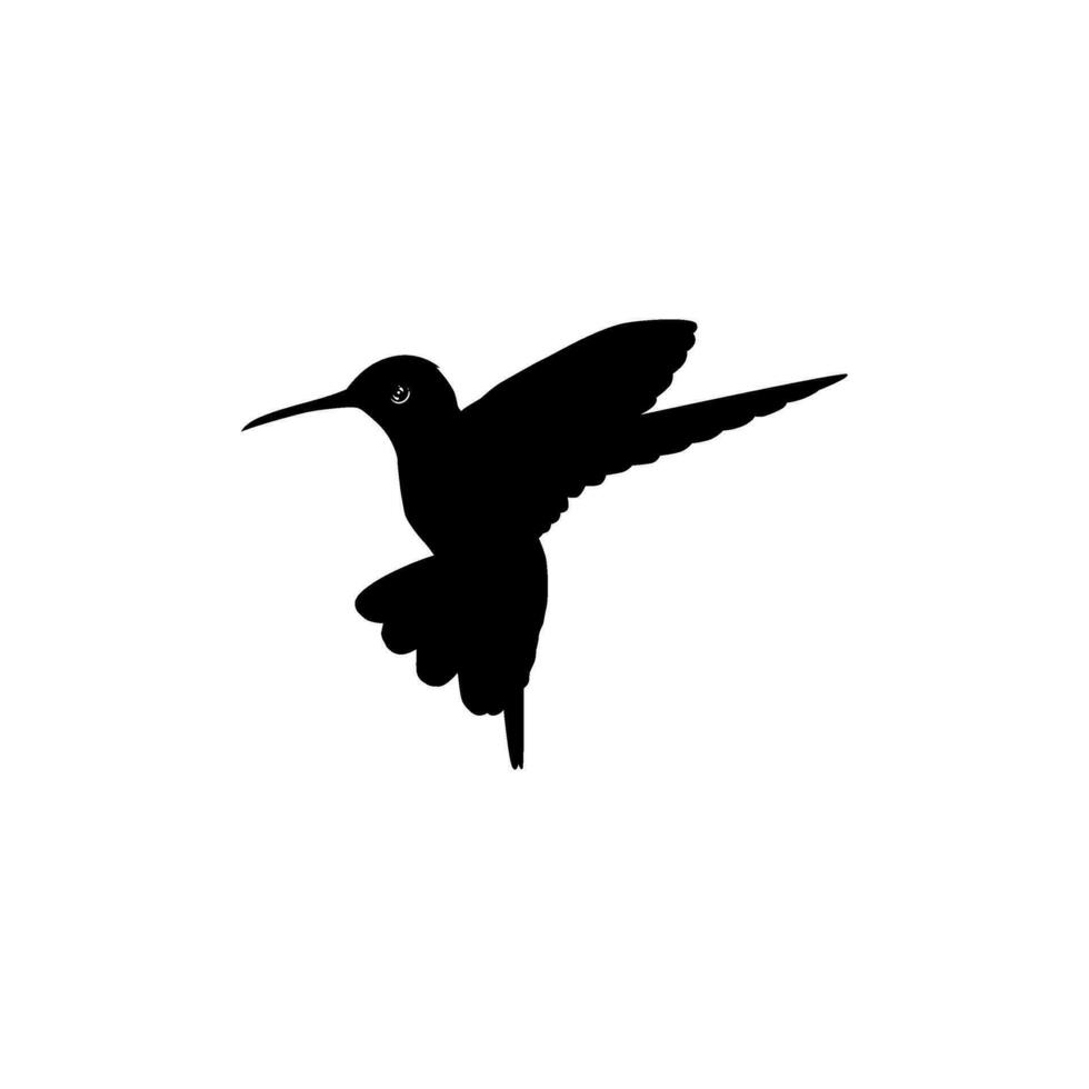 Flying Hummingbird Silhouette, can use Art Illustration, Website, Logo Gram, Pictogram or Graphic Design Element. Vector Illustration