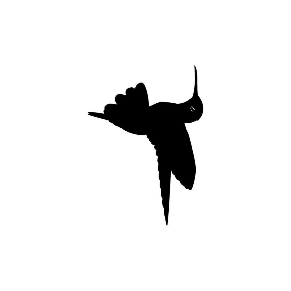 Flying Hummingbird Silhouette, can use Art Illustration, Website, Logo Gram, Pictogram or Graphic Design Element. Vector Illustration