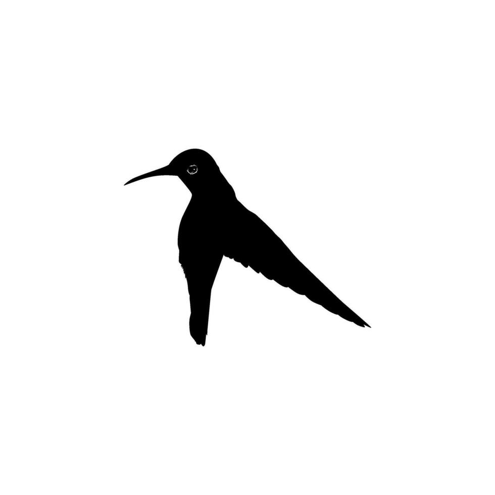 Flying Hummingbird Silhouette, can use Art Illustration, Website, Logo Gram, Pictogram or Graphic Design Element. Vector Illustration