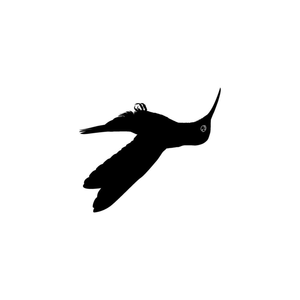 Flying Hummingbird Silhouette, can use Art Illustration, Website, Logo Gram, Pictogram or Graphic Design Element. Vector Illustration