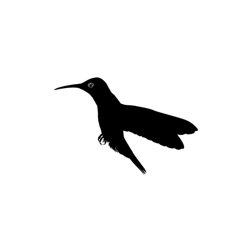 Flying Hummingbird Silhouette, can use Art Illustration, Website, Logo Gram, Pictogram or Graphic Design Element. Vector Illustration