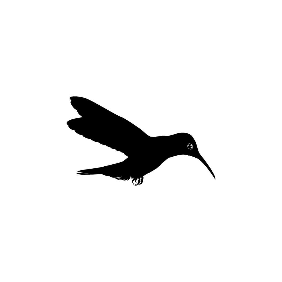 Flying Hummingbird Silhouette, can use Art Illustration, Website, Logo Gram, Pictogram or Graphic Design Element. Vector Illustration