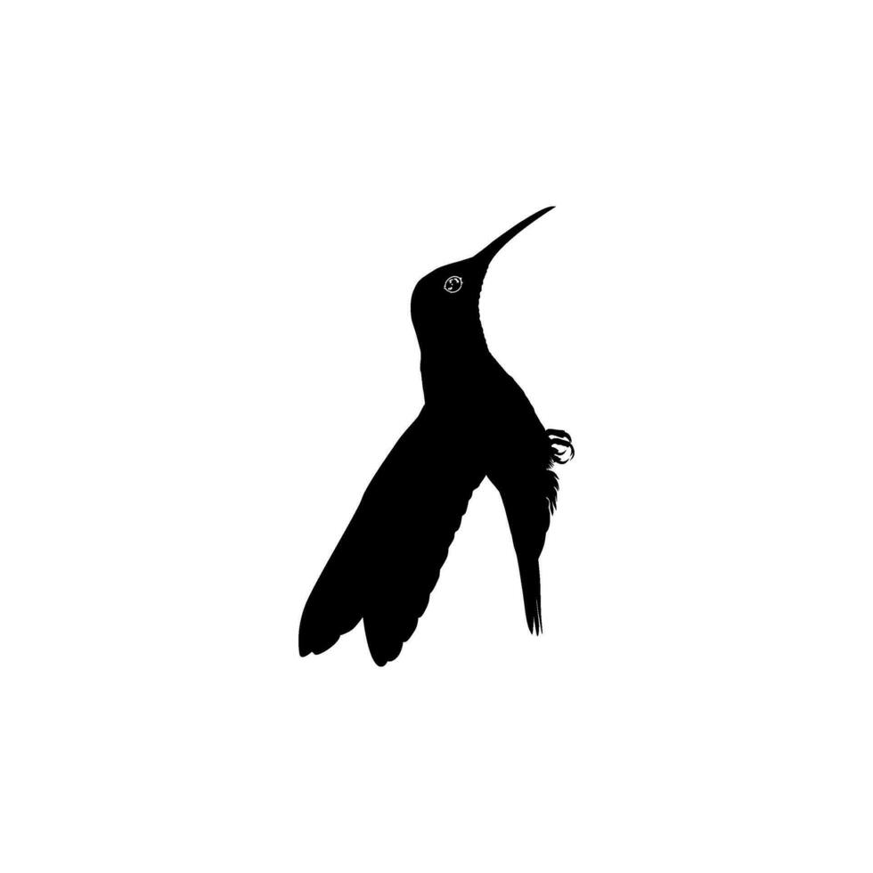 Flying Hummingbird Silhouette, can use Art Illustration, Website, Logo Gram, Pictogram or Graphic Design Element. Vector Illustration