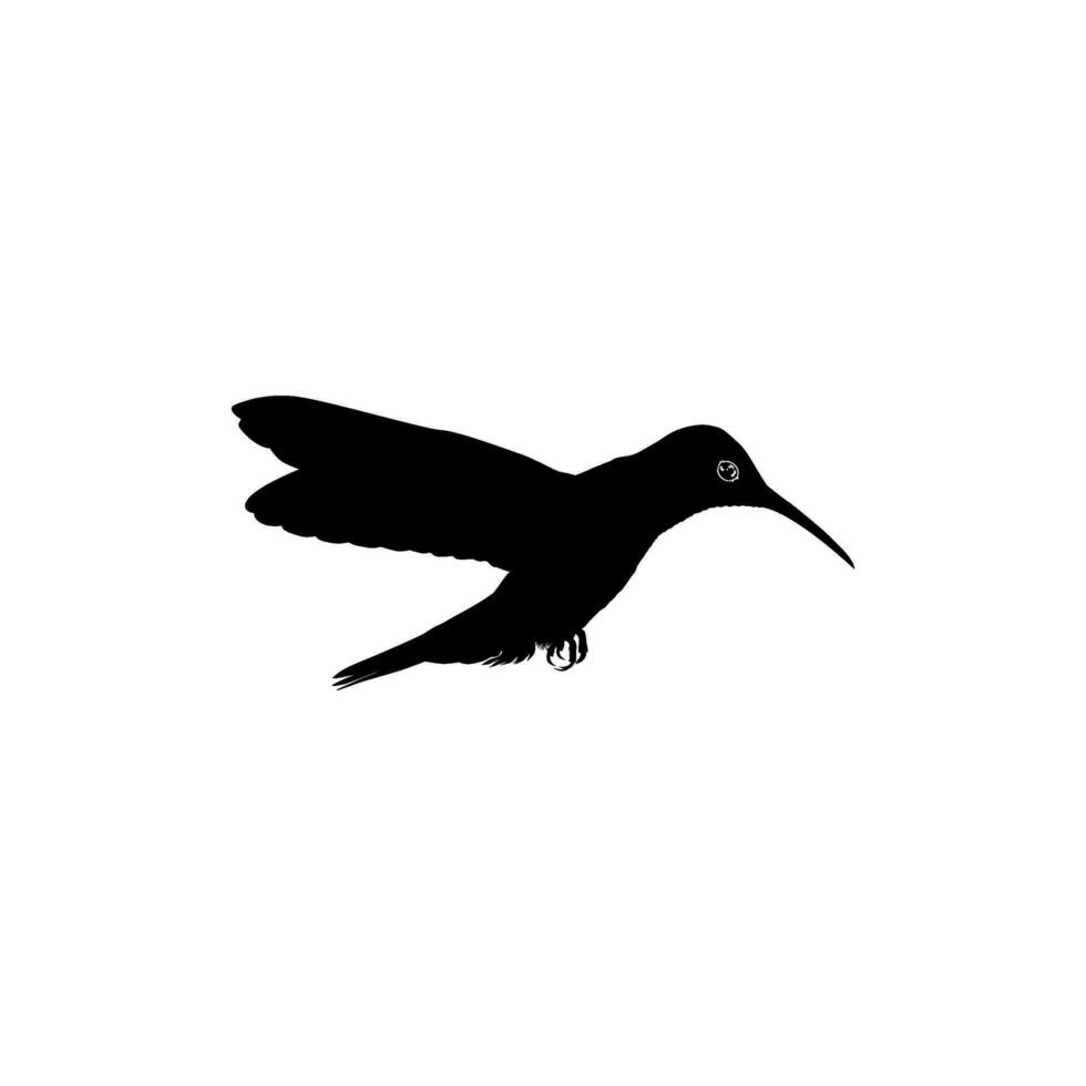 Flying Hummingbird Silhouette, can use Art Illustration, Website, Logo Gram, Pictogram or Graphic Design Element. Vector Illustration