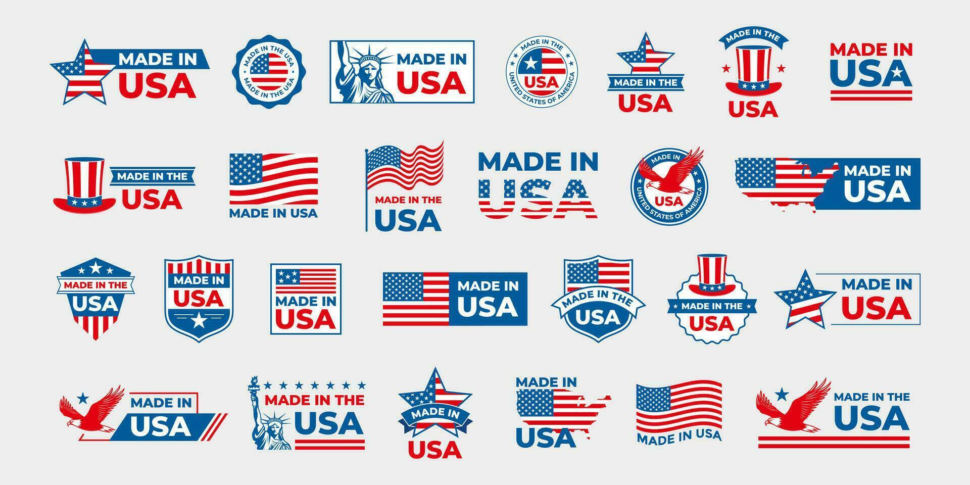 made in usa logo and label collection vector