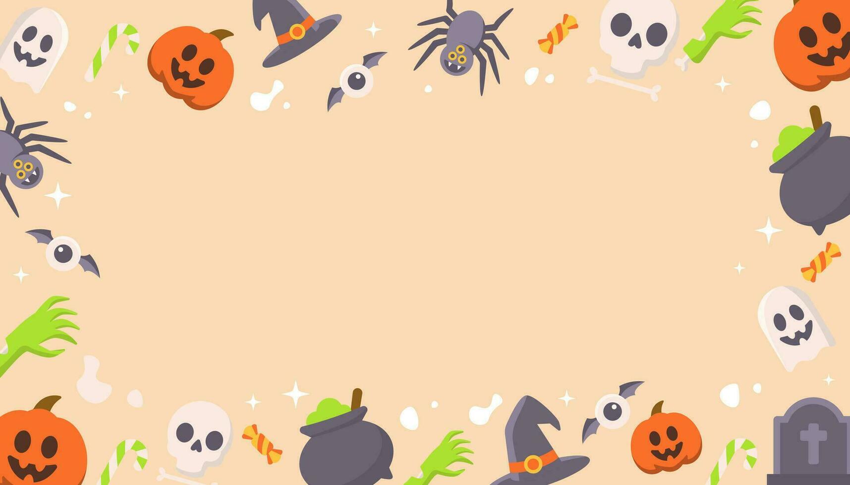 cute halloween background with copy space for text vector