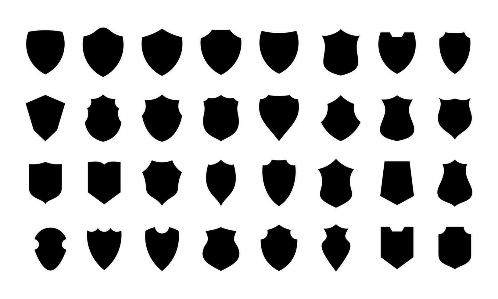various flat shield shape collection 34989099 Vector Art at Vecteezy