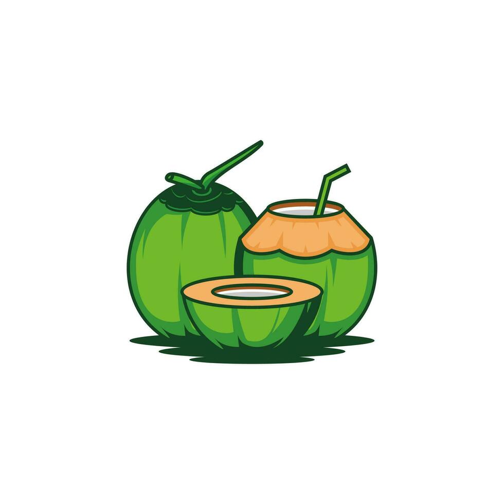 simple coconut logo illustration vector