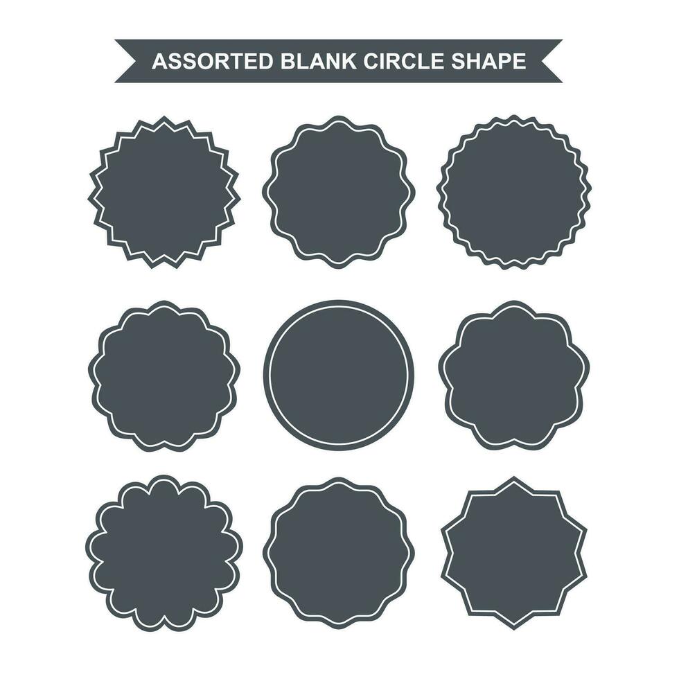 Set of Simple Assorted Blank Circle Shape Design Template Vector