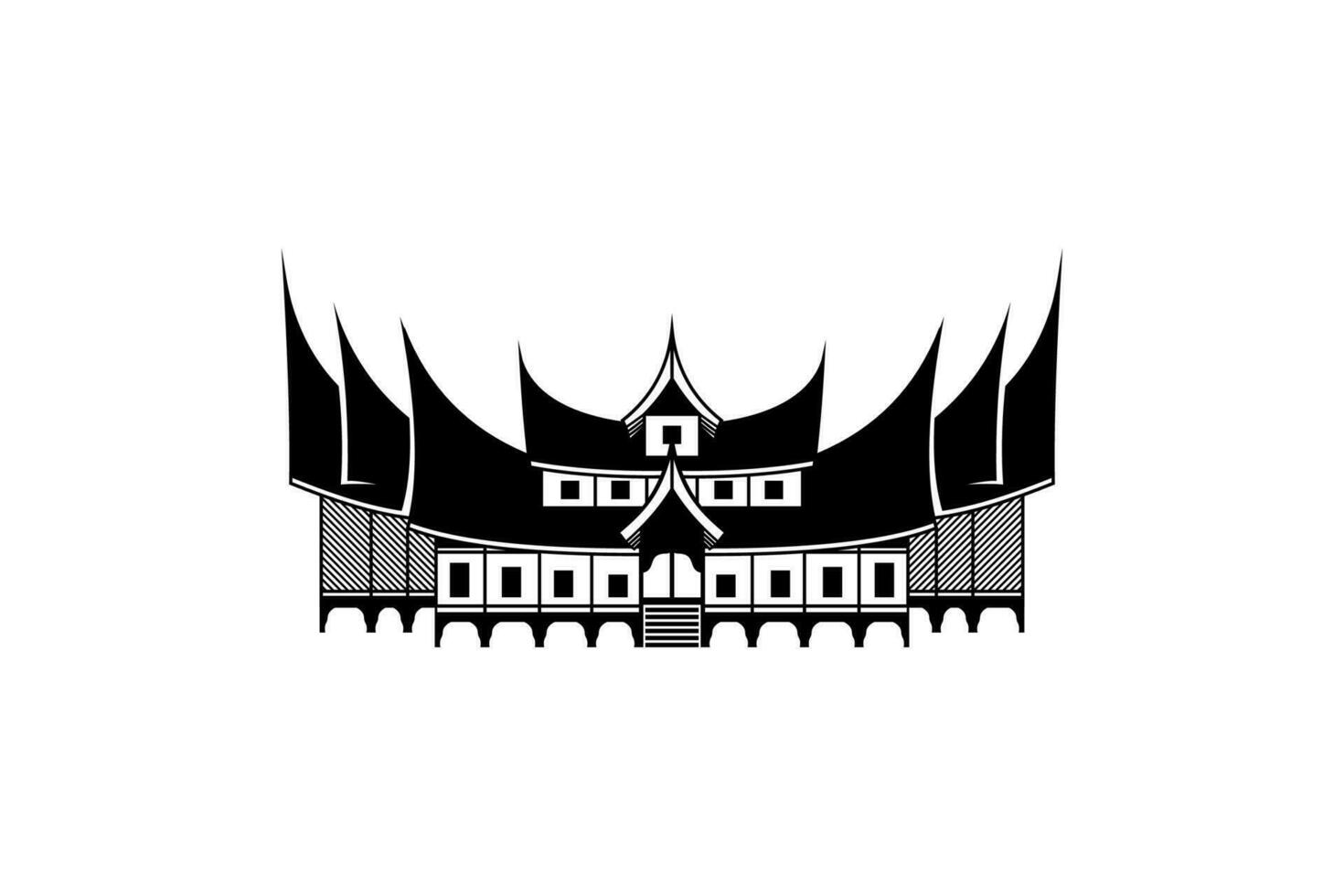 rumah gadang silhouette illustration vector 34989123 Vector Art at Vecteezy