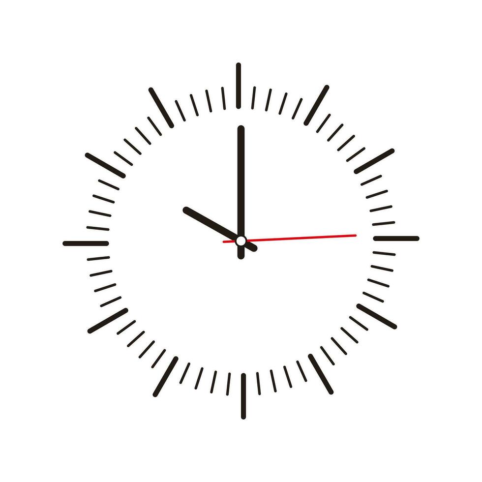 sencillo limpiar reloj ilustración vector, plano reloj diseño en blanco antecedentes vector