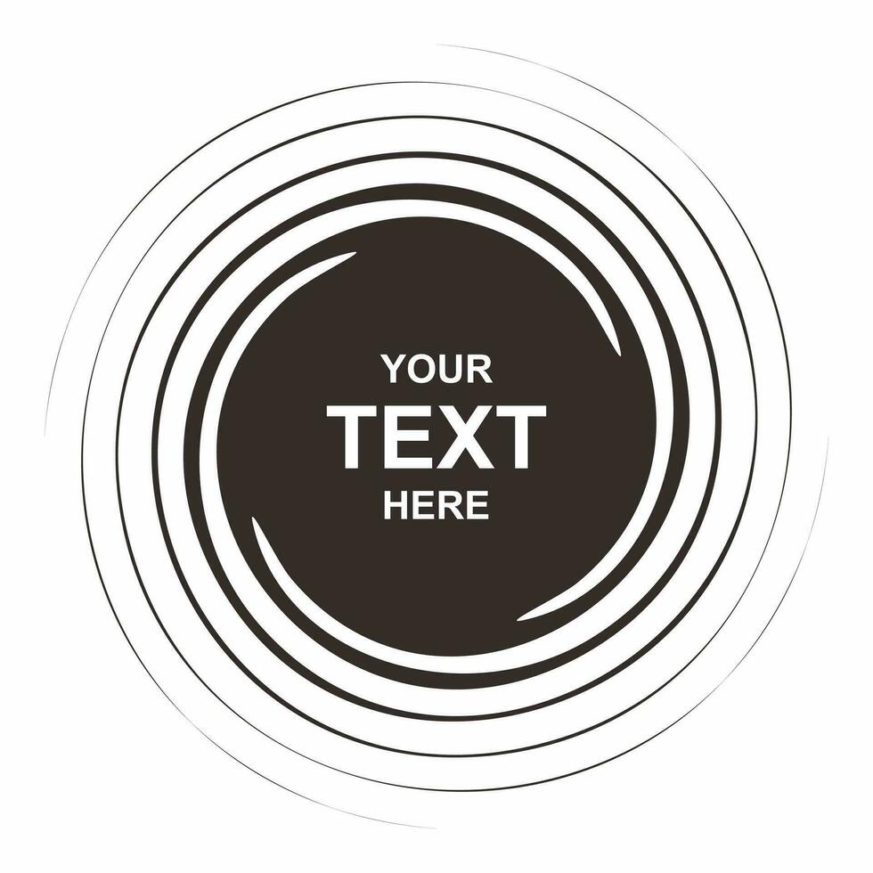 Abstract Grunge Blank Circle Shape Illustration Design, Black Circle Paint Brush for Text Template Vector