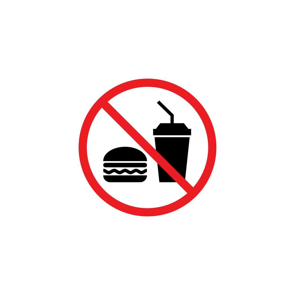 do not eat or drink sign, no eating or drinking symbol template vector