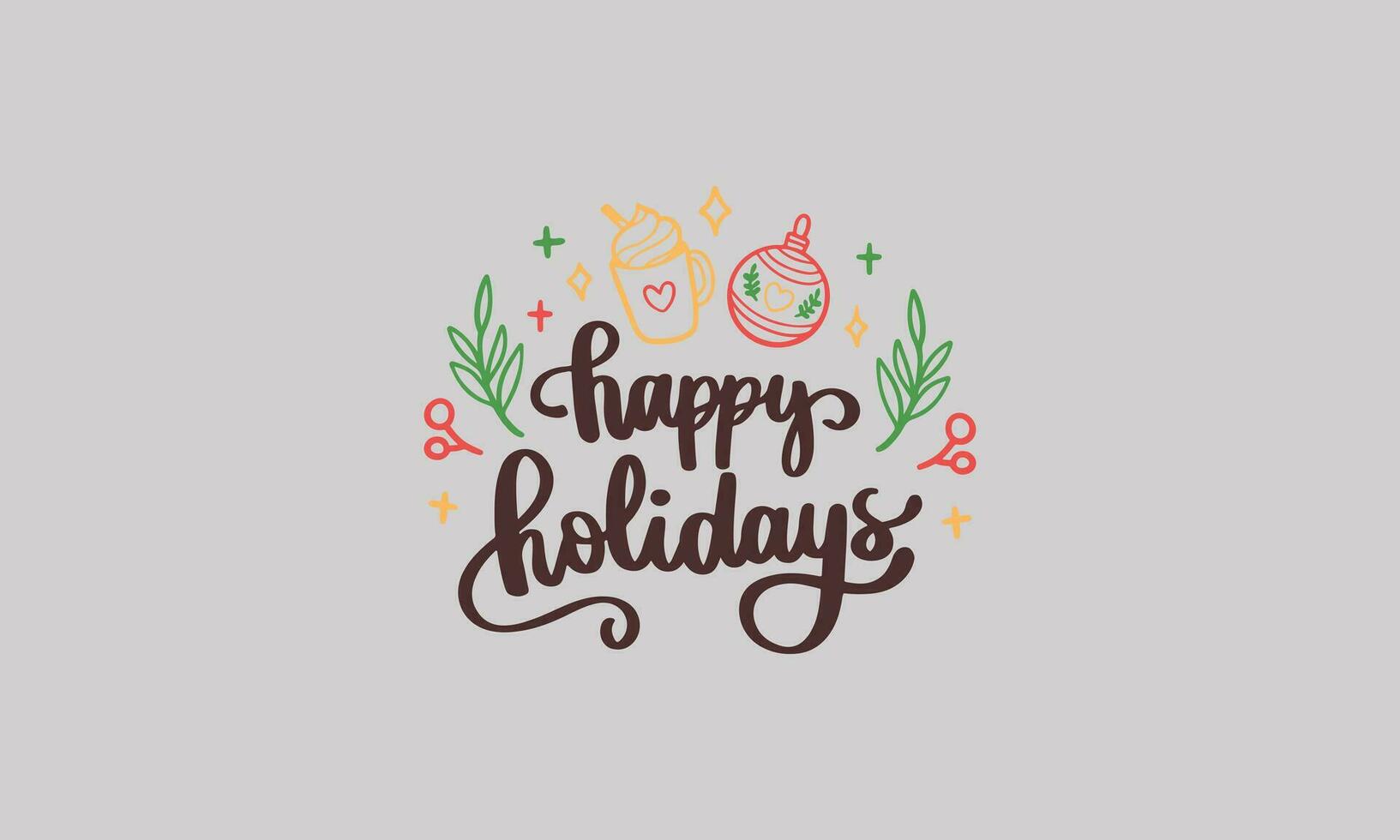 happy holiday letter vector flat design